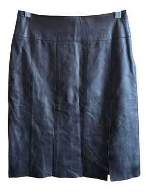 Carlisle Black Leather Pencil Skirt Size 2 Sleek Statement Piece